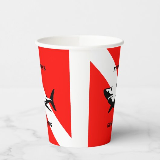 Custom Scuba Diving Flag and Shark Pappbecher (Links)