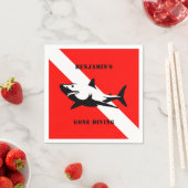 Custom Scuba Diving Flag and Shark Serviette (Beispiel)