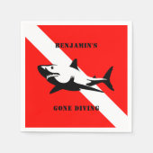 Custom Scuba Diving Flag and Shark Serviette (Vorderseite)