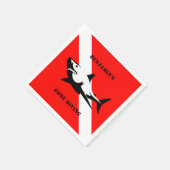 Custom Scuba Diving Flag and Shark Serviette (Ecke)