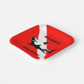 Custom Scuba Diving Flag und Shark Paper Plate Pappteller (Gewinkelt)
