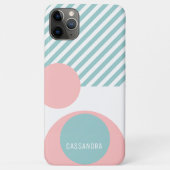 Custom Sea Blue Green Blush Pink Circles Art Case-Mate iPhone Hülle (Rückseite)