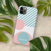 Custom Sea Blue Green Blush Pink Circles Art Case-Mate iPhone Hülle