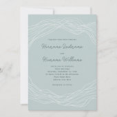 Custom Sea Waves Elegantes einfaches Hochzeitsszen Einladung (Vorderseite)