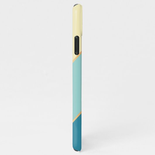 Custom Seafoam Blue Aquamarin Aqua Türkis Streifen iPhone Hülle (Rechte Seite)