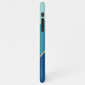 Custom Seafoam Blue Aquamarin Aqua Türkis Streifen iPhone Hülle (Linke Seite)