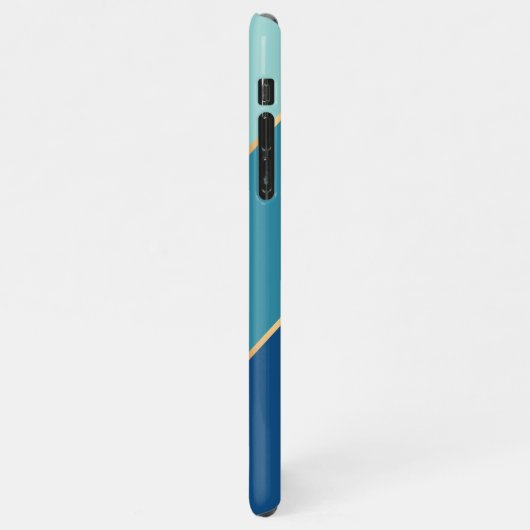 Custom Seafoam Blue Aquamarin Aqua Türkis Streifen iPhone Hülle (Linke Seite)