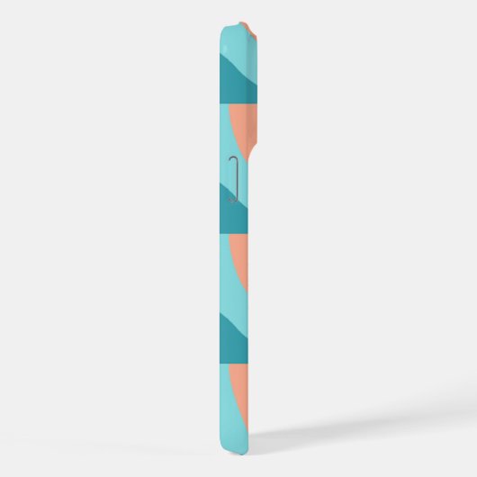 Custom Seafoam Green Mauve Taupe Retro Mod Muster iPhone Hülle (Rechte Seite)