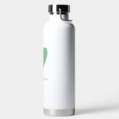 Custom Seafoam Minze Green White Heart Water Flasc Trinkflasche (links)
