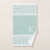Custom Seaglass Minze Green Zigzag Streifen Badhandtuch Set (Handtuch)