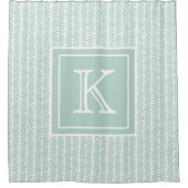 Custom Seaglass Minze Green Zigzag Streifen Duschvorhang (Vorderseite)