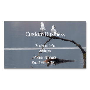 Custom Seagull Birds Water Lake Wildlife Nature Magnetische Visitenkarte