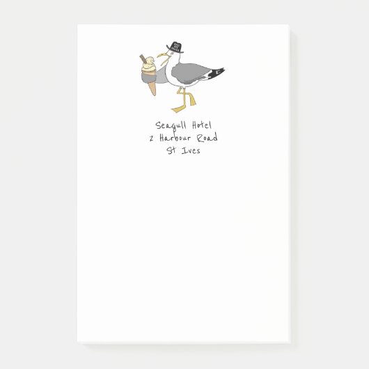 Custom Seagull Illustration Holiday Hotel/Rental Post-it Klebezettel (Vorderseite)
