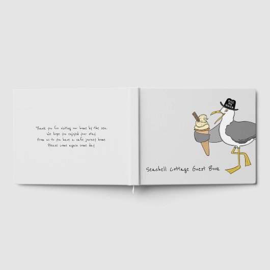 Custom Seagull Illustration Holiday Zuhause Gästebuch (Voll)