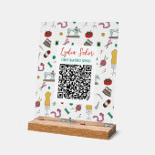 Custom Seamstress Tools QR Code Business Sign Acrylschild (Winkel)