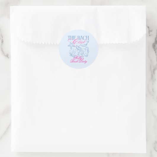 Custom Seashell Coastal Bachelorette Sticker (Tasche)