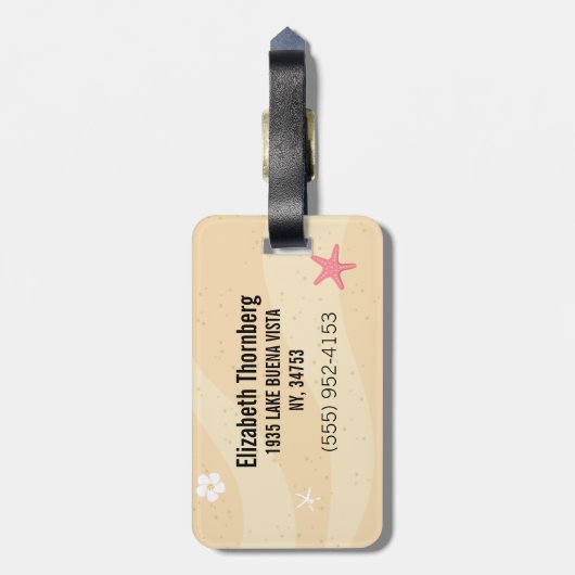 Custom Seashell Luggage Tag Gepäckanhänger (Rückseite vertikal)