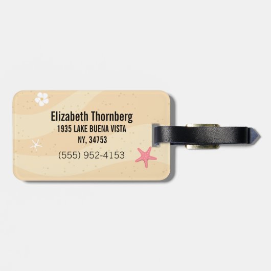 Custom Seashell Luggage Tag Gepäckanhänger (Rückseite horizontal)