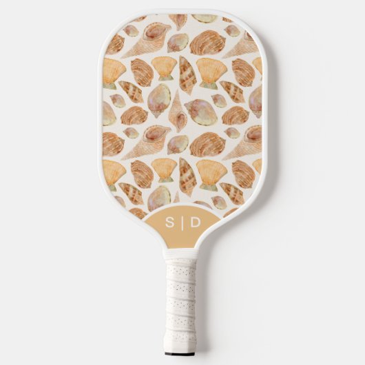 Custom Seashells and Ocean Sands Pickleball Schläger (Rückseite)