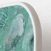 Custom Seashells Aqua Ocean Sands Pickleball Schläger (Linke Seite)