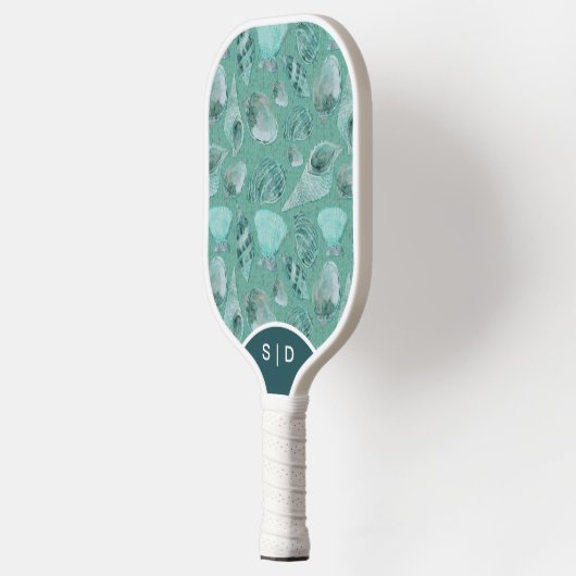 Custom Seashells Aqua Ocean Sands Pickleball Schläger (Links)