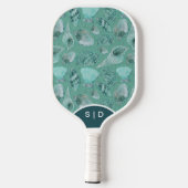 Custom Seashells Aqua Ocean Sands Pickleball Schläger (Rückseite)