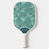 Custom Seashells Aqua Ocean Sands Pickleball Schläger (Vorderseite)