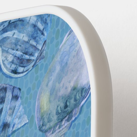 Custom Seashells Blue Ocean Sands Pickleball Schläger (Linke Seite)