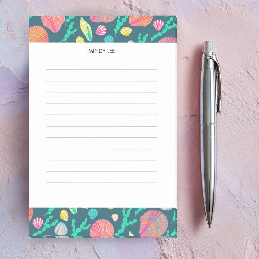 CUSTOM Seashells Border-Lebensmittelgeschäft Post-it Klebezettel