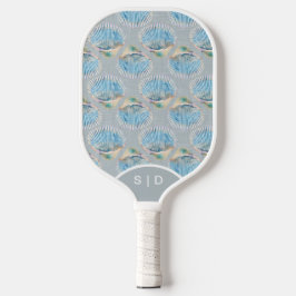 Custom Seashells Gray Pickleball Schläger