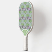 Custom Seashells Retro Green Pickleball Schläger (Links)