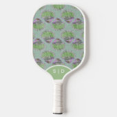 Custom Seashells Retro Green Pickleball Schläger (Rückseite)