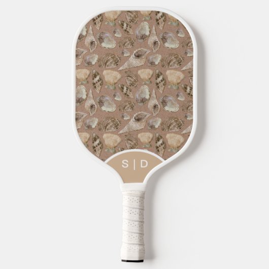 Custom Seashells Warme Ocean Sands Pickleball Schläger (Rückseite)