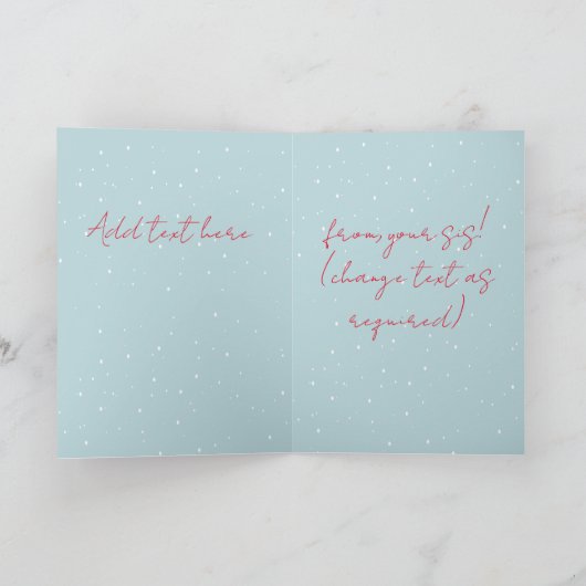 Custom Seasonal Bär, Red Kardinal und Snowman Karte (Innenseite)