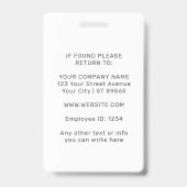 Custom Security Badge Employee/Event ID with Photo Ausweis (Rückseite)