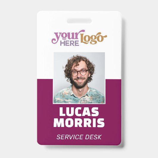 Custom Security Badge Employee/Event ID with Photo Ausweis (Vorderseite)