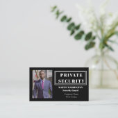 Custom Security Guard ID Photo Black Badge | Profe Visitenkarte (Stehend Vorderseite)