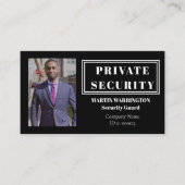 Custom Security Guard ID Photo Black Badge | Profe Visitenkarte (Vorderseite)