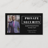 Custom Security Guard ID Photo Black Badge | Profe Visitenkarte (Vorderseite)