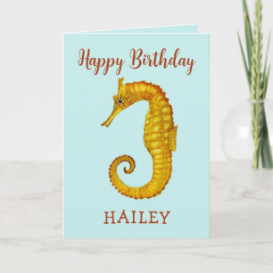 Custom Seepferd Happy Birthday Card Karte