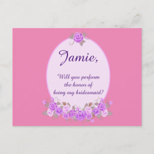 Custom Sei meine lila Blumeneinladung Einladungspostkarte