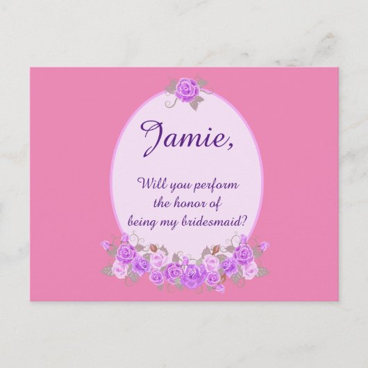 Custom Sei meine lila Blumeneinladung Einladungspostkarte (Vorderseite)