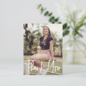 Custom Senior Abschluss Foto Vielen Dank Ankündigungspostkarte (Stehend Vorderseite)