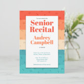 Custom Senior Erwägung Retro Moderne Musik Thema Einladung (Stehend Vorderseite)