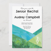 Custom Senior Erwägungsgrund Musik Thema Einladung (Vorderseite)