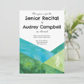 Custom Senior Erwägungsgrund Musik Thema Einladung (Stehend Vorderseite)