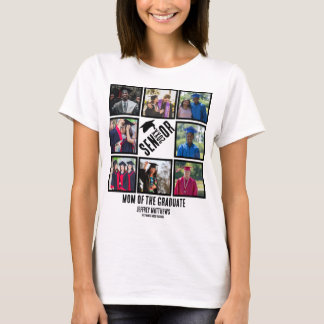 Custom Senior Mama des Absolventen 8 Foto Collage T-Shirt