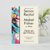 Custom Senior Music Erwägungsgrund 80er Inspiriert Einladung (Stehend Vorderseite)