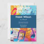 Custom Senior Music Erwägungsgrund Pop Art Abstrak Einladung (Vorderseite)