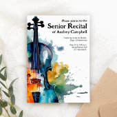 Custom Senior Violin Erwägungsgrund Musik Thema Einladung